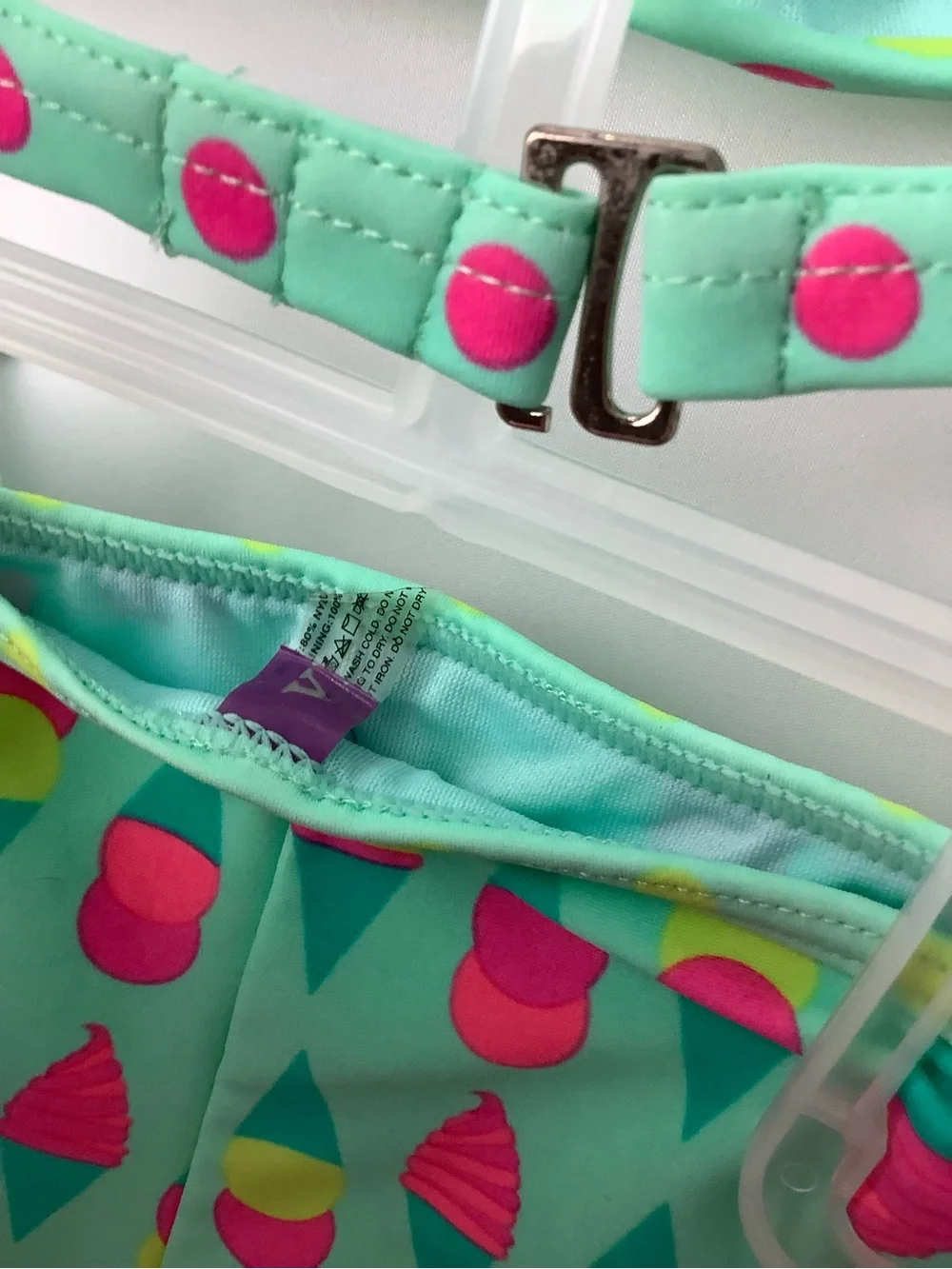 NWOT Girl's Size 7/8 Vigoss ICE CREAM CONE PRINT 2pc Swimsuit KAWAIICORE